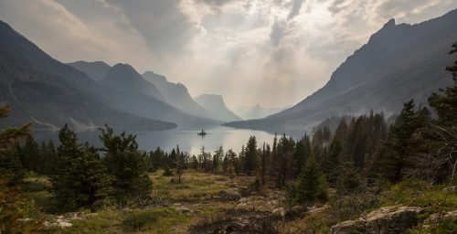 Mountains and a lake