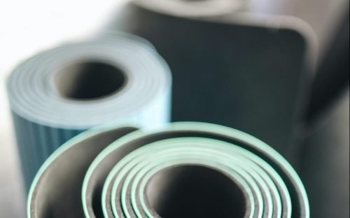 Rolled yoga mats